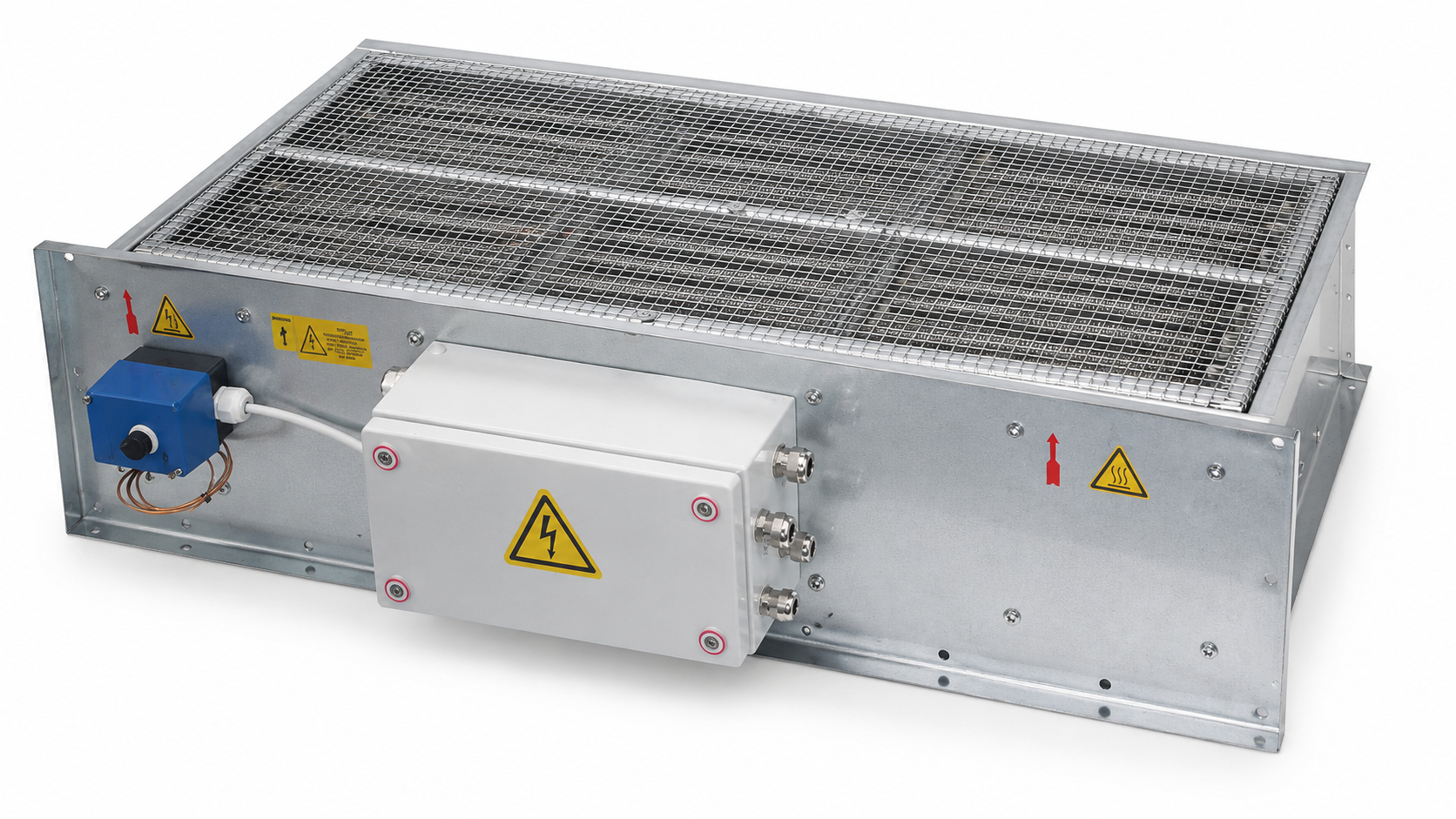 Elektrolufterwärmer als Kanaleinbau mit Flanschplatte - Ansicht 3