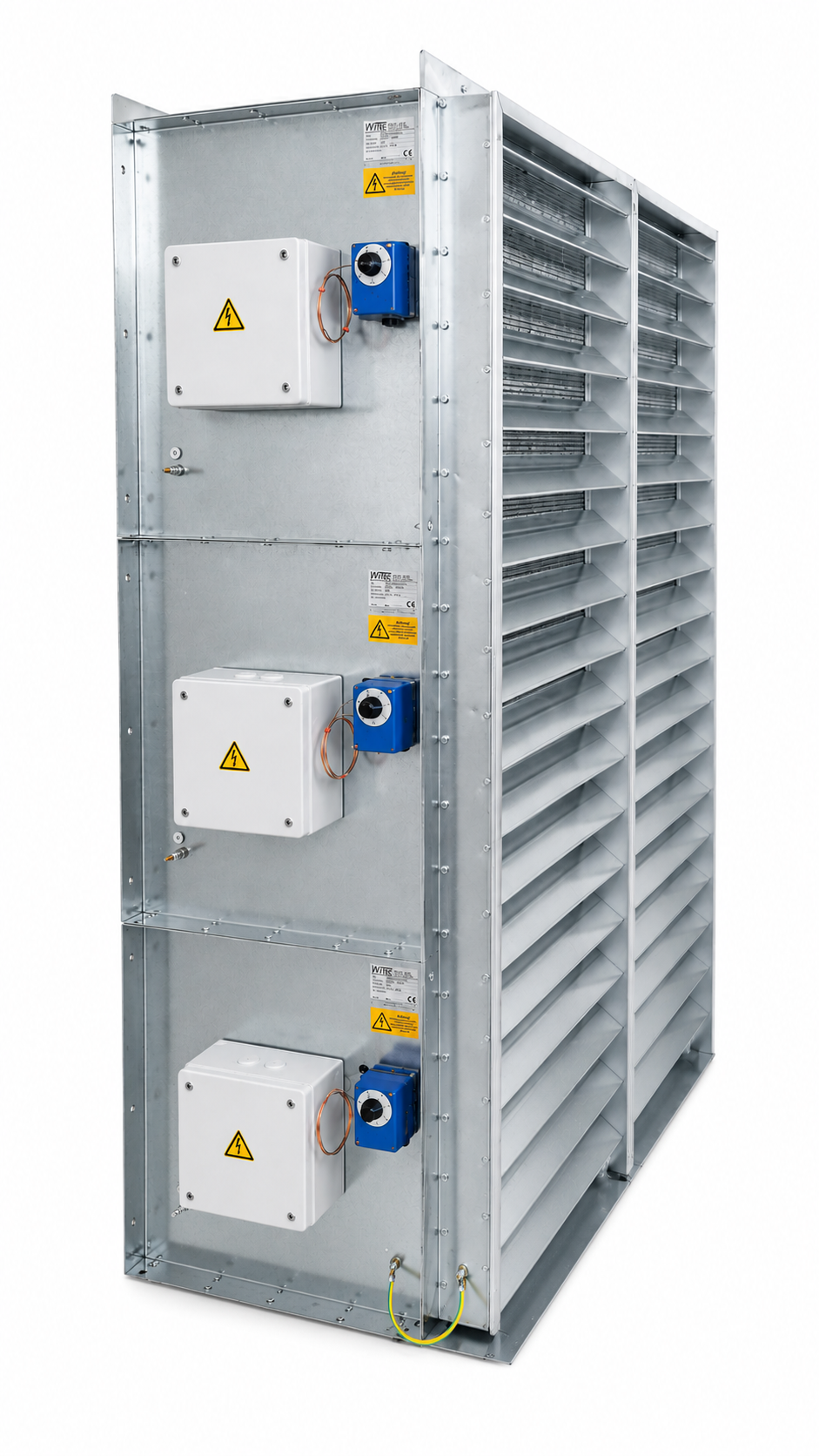 Elektrolufterwärmer als Kanalanbau mit Wetterschutz - Ansicht 1